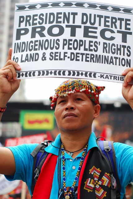 A Lumad shows indigenous people's call to Pres. Duterte