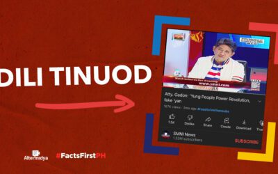FACT CHECK: Libreng pagkaon ug kalingawan ra ang giapas sa mga nisalmot sa EDSA People Power, matod ni Gadon
